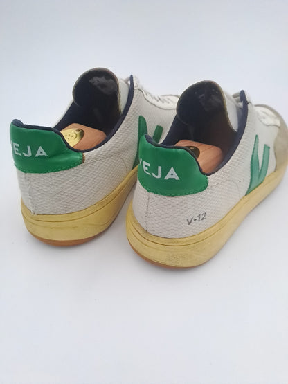 Veja V-12 leather grey green taille 40